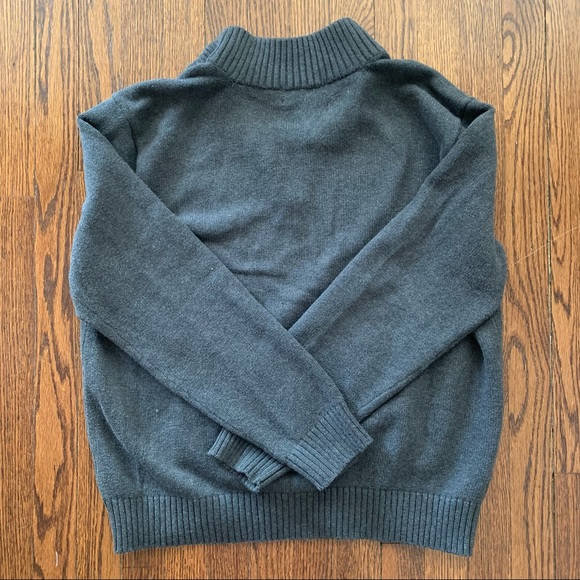 Polo by Ralph Lauren | Gray Quarter Zip Cotton Sweater Pullover - Picture 5 of 5